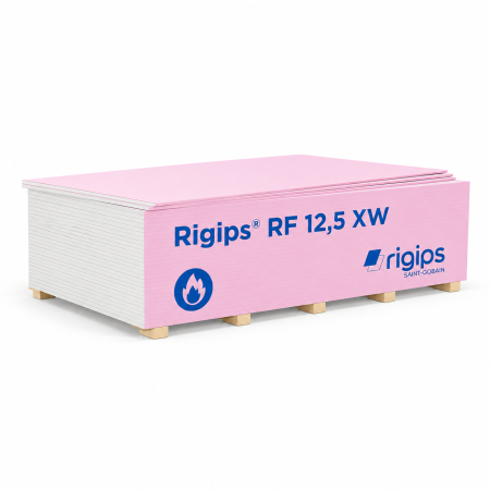 Placa gips-carton rezistenta la foc Rigips RF XW, tip DF, 12.5 x 1200 x 2600 mm
